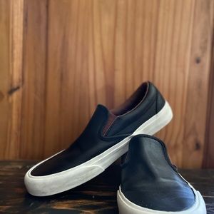 Vans Black Leather Mens Size 9